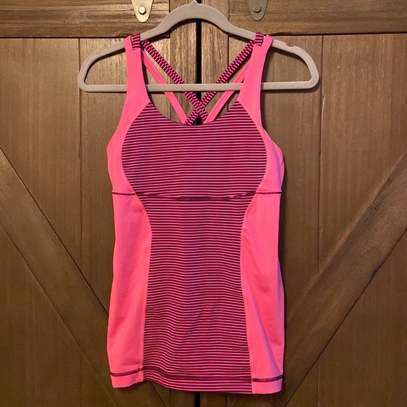 Lululemon🍋Energy Tank Hyper Stripe Raspberry - Picture 2 of 4